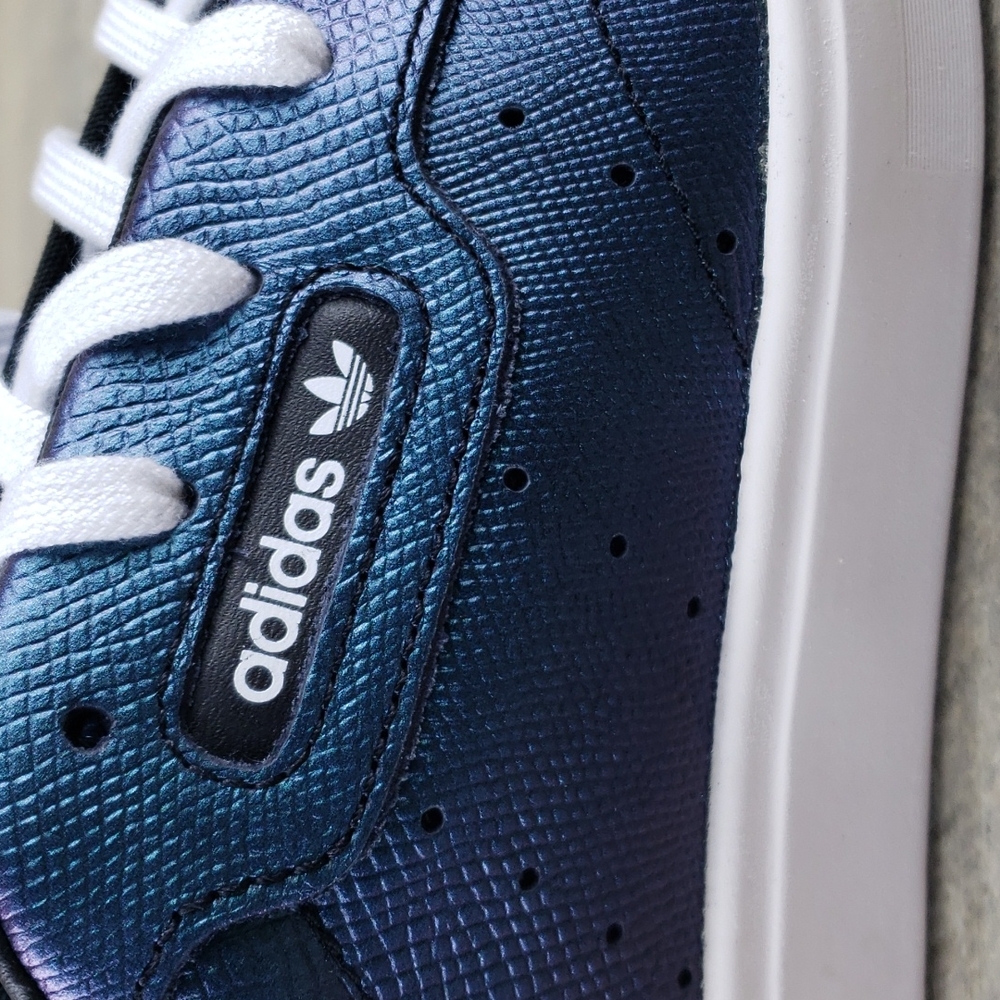 adidas Sleek Originals Leather Iridescent Sneakers - Picture 8 of 9